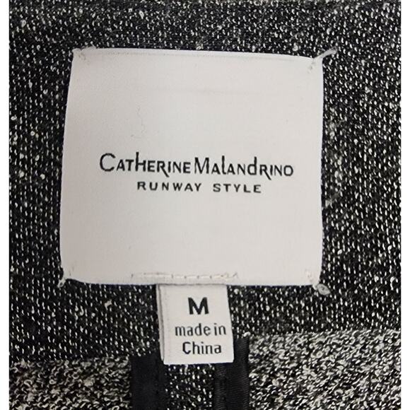Catherine Malandrino - Charcoal Zip-Up Knit Long Sleeve Moto Jacket Sz Medium - Picture 6 of 7